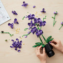 Dify Purple Butterfly Orchid Building Blocks – 666 Pieces Artificial Everlasting Flower in Pot, DIY Desktop Home Decor Model, Romantic Gift for Birthday Valentine’s Day Christmas