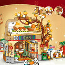 Dify New Year Roast Duck Store Building Blocks Set (1416+ PCS) | Chinese Street View Architecture Model Kit | Creative Display Décor for Teens & Adults | 5 Year Structural Warranty