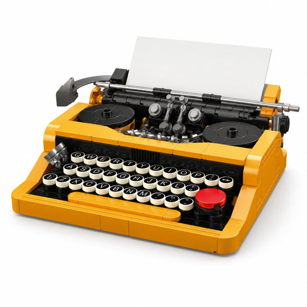 Dify Retro Typewriter Building Blocks Set, 254 PCS Vintage Writing Machine Model Kit | Creative STEM Construction Toy & Display Décor for Kids & Adults | 5 Year Structural Warranty
