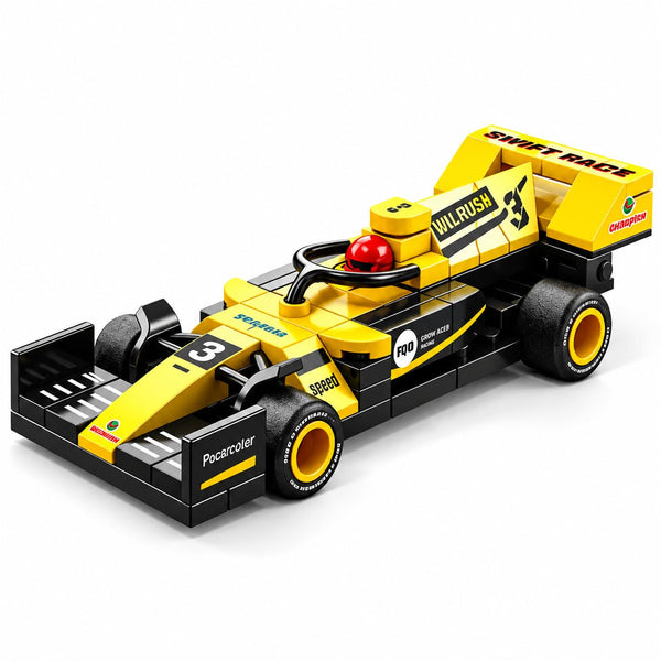 Dify F1 Racing Car Building Blocks Set, 68 PCS Yellow & Black Formula Race Car Model Kit, STEM Building Toy for Kids, Teens & Adults | 5 Year Structural Warranty
