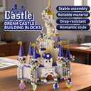 Dify Pink Princess Castle Building Blocks Set, 1477 PCS STEM Building Toys for Girls Ages 6-12, Creative Castle and Carriage Playset, 6 Months Construction Warranty