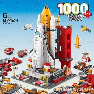 Dify 6-in-1 Space Ship Exploration Rocket & Launcher Building Block Set, STEAM Aerospace Kit (1000+ Pcs)