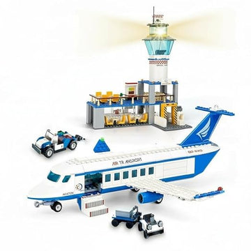 Dify City Airplane Building Kit – 518+ PCS Airport Passenger Plane Set with LED Radar Tower & Baggage Truck, Creative Construction Toy for Teens & Adults 14+ | 5 Year Structural Warranty