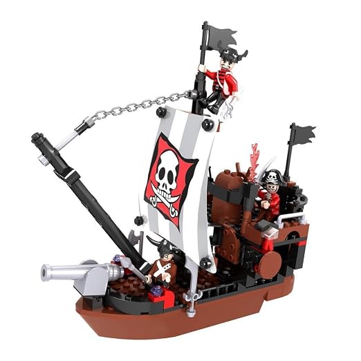 Dify Sea Rover Pirate Ship Building Block Set, 167 PCS Multi-Color Pirate Boat Construction Toy, Creative Ocean Adventure Gift for Kids, 5-Year Structural Warranty