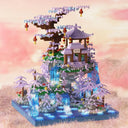 Dify Cherry Blossom Tree House Micro Building Blocks Set – 2500+ Pieces Peach Blossom Pond Architecture Kit with LED Lights, Gift for Adults & Kids, 6 Months Warranty (Ages 14+)