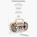 Dify || Montessori Wooden Busy Board || Sensory Toy Voice Recorder || with LED Lights, Music, Switches, Volume Control || Variable Theme Stickers