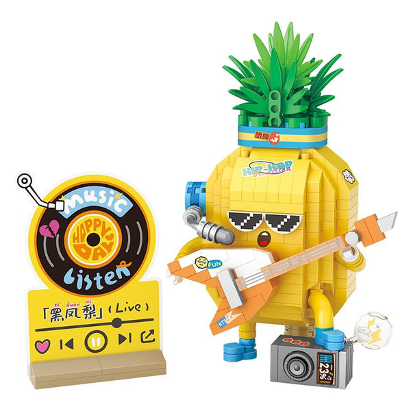 Dify Pineapple Guitarist Building Blocks Set 430+ Pcs | Fruit Party Music Series | Cute Musical Character Model | Creative Display Toy for Teens, Adults & Collectors