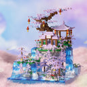 Dify Cherry Blossom Tree House Micro Building Blocks Set – 2500+ Pieces Peach Blossom Pond Architecture Kit with LED Lights, Gift for Adults & Kids, 6 Months Warranty (Ages 14+)