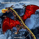 Dify Fire Dragon Building Set with Display Stand – 1439 PCS Dragon Construction Model Kit, Rotatable Wings & Joints, Collectible Building Bricks for Teens & Adults (Ages 8+)
