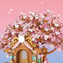 Dify Japanese Cherry Blossom Tree House Building Set, 1149+ Mini Blocks, DIY Pink Sakura House Kit with Pond & Swing, Creative Gift for Girls & Kids Ages 14+