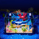Dify Aquarium Building Blocks Set (648+ PCS) | Rotating Ocean Scene with Moving Shark, Coral Reef & LED Lights | Large Display Model for Kids & Adults | 5 Year Structural Warranty