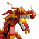 Dify || Red 523pcs || Dual Dragon Building Block Set Dragon Model Toy for Kids [Red Flame]