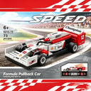 Dify F1 Racing Car Building Blocks Set, 73 PCS White & Red Formula Race Car Model Kit, STEM Building Toy for Kids, Teens & Adults | 5 Year Structural Warranty