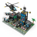 Dify City Police Station Building Blocks Set, Black Guard Special Unit HQ with Jail Cell, Garage, Watchtower, Vehicles & Minifigures, 550+ Pieces, STEM Toy for Kids 6+, 6 Months Warranty