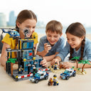 Dify City Police Station Building Blocks Set, Black Guard Special Unit HQ with Jail Cell, Garage, Watchtower, Vehicles & Minifigures, 550+ Pieces, STEM Toy for Kids 6+, 6 Months Warranty