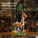 Dify Sika Deer Building Micro Blocks Set 1161 Pieces with LED Light (Complex only for 14+), Detailed Animal Model with Leafy Antlers, Floral Base and Decorative Design for Creative Assembly