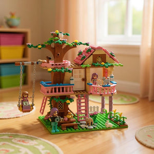 Dify Forest House Building Block Set, 751 PCS, Nature-Inspired Modular Cabin Kit with Trees, Wildlife & Accessories, Creative Toy for Kids & Adults