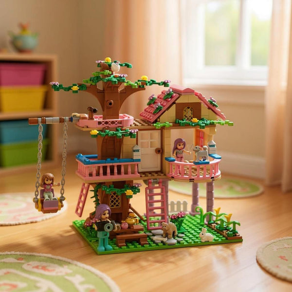 Dify Forest House Building Block Set, 751 PCS, Nature-Inspired Modular Cabin Kit with Trees, Wildlife & Accessories, Creative Toy for Kids & Adults