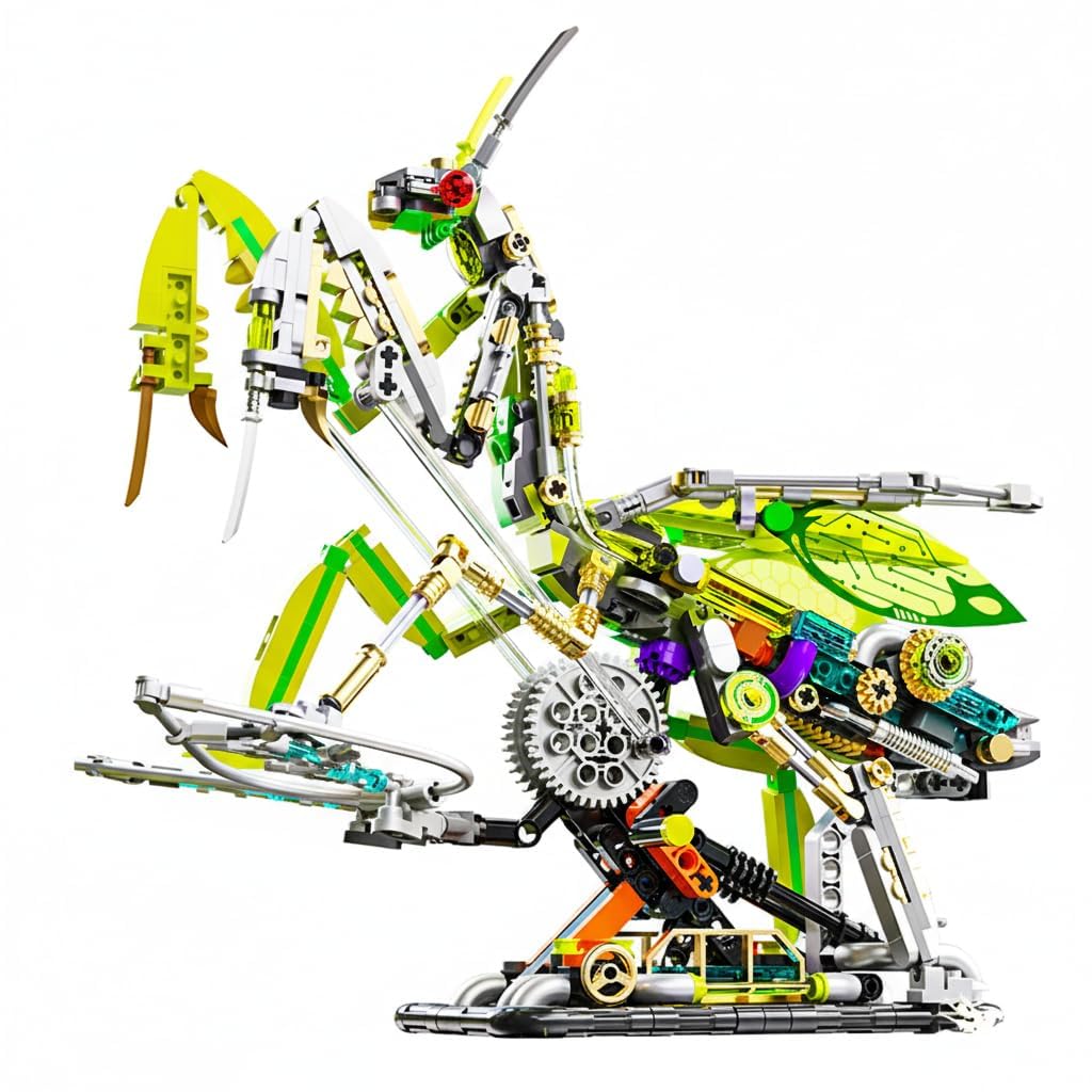 Dify Mechanical Mantis Building Set – 999+ PCS Light-Up Insect Model Kit, Articulated STEM Animal Construction Toy, Display Collectible Gift for Kids Teens & Adults