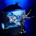 Dify Mechanical Manta Marine Life Building Blocks Set with LED Lights & Movable Joints (689+ PCS) | Steampunk Sea Creature Model with Display Stand | 5 Year Structural Warranty