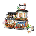 Dify Japanese Street View Izakaya Mini Building Blocks Set (789PCS) – 2-in-1 Architecture Model Kit with Cat Roof