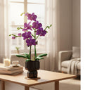 Dify Purple Butterfly Orchid Building Blocks – 666 Pieces Artificial Everlasting Flower in Pot, DIY Desktop Home Decor Model, Romantic Gift for Birthday Valentine’s Day Christmas