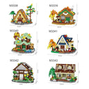 Dify 6 in 1 Forest House Building Micro Block Set, 2576 Pieces with LED Lights (Complex only for 14+), Creative Woodland House Models, Decorative Construction Toy for Display and Gifting