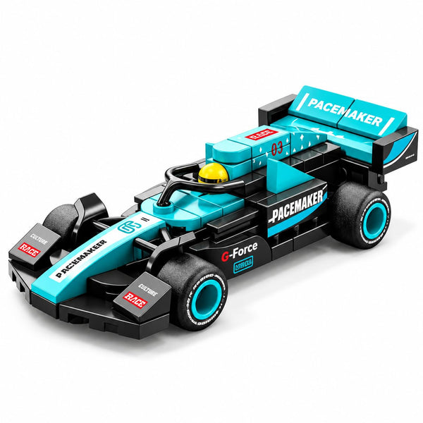 Dify F1 Racing Car Building Blocks Set, 73 PCS Cyan Formula Race Car Model Kit, STEM Building Toy for Kids, Teens & Adults | 5 Year Structural Warranty