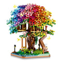 Dify Rainbow Tree House Building Blocks Set with LED Light, 2338+ PCS (Complex only for 14+) | Colorful Nature Micro Block Model | Creative STEM Construction Toy & Kawaii Home Décor | 5 Year Structural Warranty