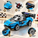 Dify Pull Back Car Building Blocks Set, 64 PCS Cyan Supercar Model Kit, Sports Car Building Toy for Kids, Teens & Adults | 5 Year Structural Warranty