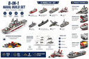 Dify 8-in-1 Ship Building Block Set, 526+ PCS Transforming Boat & Marine Vessel Models Kit, STEM Educational Toy for Kids & Teens, Creative Rebuild Play Set, 5-Year Structural Warranty