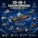 Dify 10-in-1 War Ship Building Block Set, Transforming Naval Battleship Construction Kit, STEM Engineering Toy for Kids & Teens, 5-Year Structural Warranty