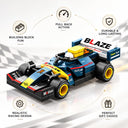 Dify F1 Racing Car Building Blocks Set, 74 PCS Navy & Yellow Formula Race Car Model Kit, STEM Building Toy for Kids, Teens & Adults | 5 Year Structural Warranty