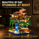 Dify Cherry Blossom Bonsai Tree Combo Set, 3625+ PCS, Includes 2705+ PCS Micro Architecture Pond Kit & 920+ PCS Sakura Tree Set with LED, 2-Year Structural Warranty