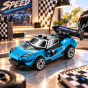Dify Pull Back Car Building Blocks Set, 64 PCS Cyan Supercar Model Kit, Sports Car Building Toy for Kids, Teens & Adults | 5 Year Structural Warranty