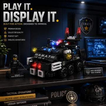 Dify 6-in-1 Mini SWAT Car Building Block Set, 138+ PCS Police Vehicle Construction Kit, STEM Engineering Toy for Kids, Creative Rebuild Play Set,