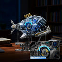 Dify Mechanical Piranha Building Block Kit, 1085+ PCS Hand-Crank Gear Driven Motion Model, Multi-Joint Mechanical Fish STEM Construction Set for Teens & Adults, 5-Year Structural Warranty