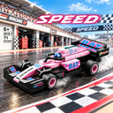 Dify F1 Racing Car Building Blocks Set, 71 PCS Pink Formula Race Car Model Kit, STEM Building Toy for Kids, Teens & Adults | 5 Year Structural Warranty