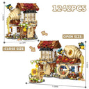 Dify Honey Workshop Building Blocks Set (1242+ PCS) | Street View Mini Bricks Farmhouse Architecture Model Kit for Ages 14+ | Creative DIY Display Décor | 5 Year Structural Warranty