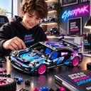 Dify Pull Back Car Building Blocks Set, 455 PCS Blue & Pink Race Car Model Kit, Sports Car Building Toy for Kids, Teens & Adults | 5 Year Structural Warranty