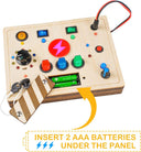 Dify || Montessori Wooden Busy Board || 17 LED Light || Variable Theme Stickers