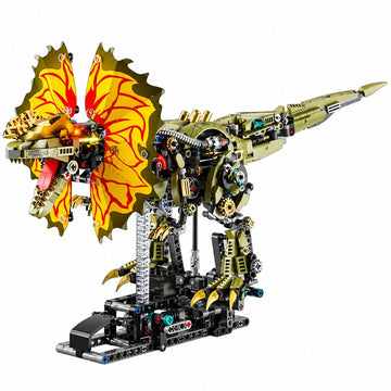 Dify Mechanical Dilophosaurus Building Blocks Set, 1277+ PCS | Movable Body, Claws &amp; Rotating Mechanism with Side Lights | Creative STEM Construction Toy &amp; Display Décor | 5 Year Structural Warranty