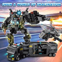 Dify 51-in-1 SWAT Robot Building Block Set, 700 PCS Police Vehicle & Helicopter Construction Kit, STEM Engineering Toy for Kids Ages 10+, 5-Year Structural Warranty
