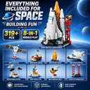 Dify 8-in-1 Spaceship Building Block Set, 319+ PCS Spacecraft Construction Kit, STEM Educational Toy for Kids, Creative Rebuild Play Set,