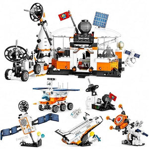 Dify 4-in-1 Space Station Building Block Set, 1078+ PCS Space Exploration Kit with Shuttle, Satellite & Modules, STEM Construction Toy Gift for Kids & Teens