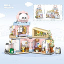 Dify Street View Flower House Mini Building Blocks Set, 810+ PCS Cute Panda Flower Shop Architecture Model Kit, Creative MOC Construction Toy for Girls Boys Kids Adults, Gift Idea Ages 6+