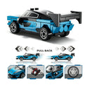 Dify Pull Back Car Building Blocks Set, 64 PCS Cyan Supercar Model Kit, Sports Car Building Toy for Kids, Teens & Adults | 5 Year Structural Warranty
