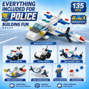 Dify 6-in-1 Police Car Building Block Set, 137+ PCS Police Vehicle Construction Kit, STEM Educational Toy for Kids, Creative Rebuild Play Set, 5-Year Structural Warranty
