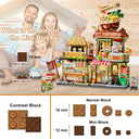 Dify Japanese Ramen Noodle Shop Building Blocks Set (870+ PCS) | Street View Mini Bricks Café Model Kit for Ages 14+ | Creative Architecture DIY Décor | 5 Year Structural Warranty