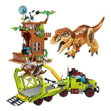Dify ||Dinosaur Capture Building Set || 517 Pcs||T-Rex & Triceratops with Transport Truck, Watch Tower & Crane, Action | 5 Year Structural Warranty